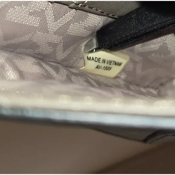 Michael Kors Lana Color Block Leather Envelope Clutch Bag 2015 Black/Grey/Taupe - Picture 8 of 12